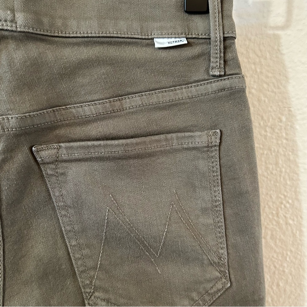 MOTHER Denim + Freja Limited Edition Skinny Jeans in‎ Olive Green Wash - Picture 10 of 10
